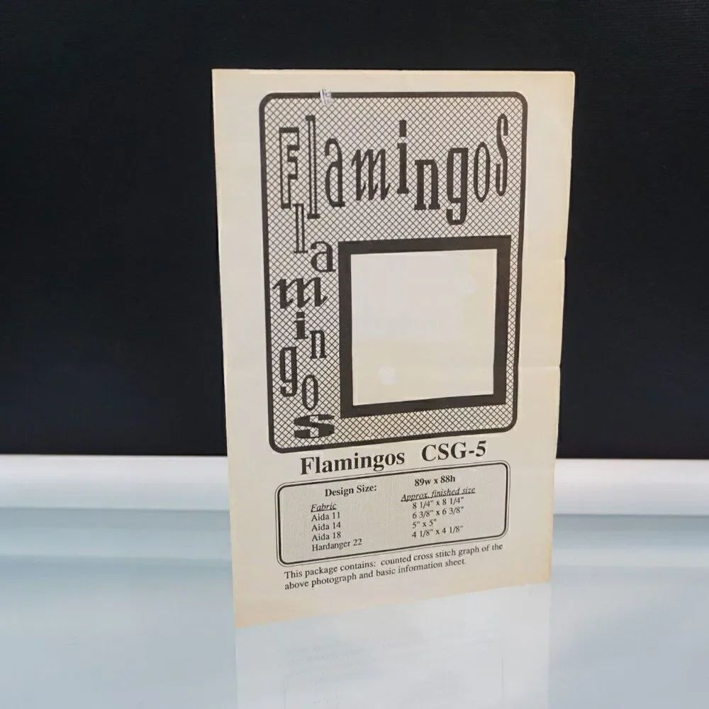 Flamingos Counted Cross Stitch Booklet Craft Fabric Insturctions Pre- Started